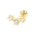 Fashion Jewelry Cute 925 Silver Zircon Ear Bone Nail Piercing Korean Stud Earrings Women