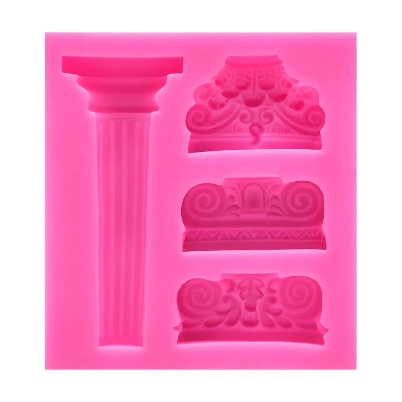 HY Greek Marble Pillars Bas Relief Retro Column European Pattern Chocolate Cake Decorative Baking Tool
