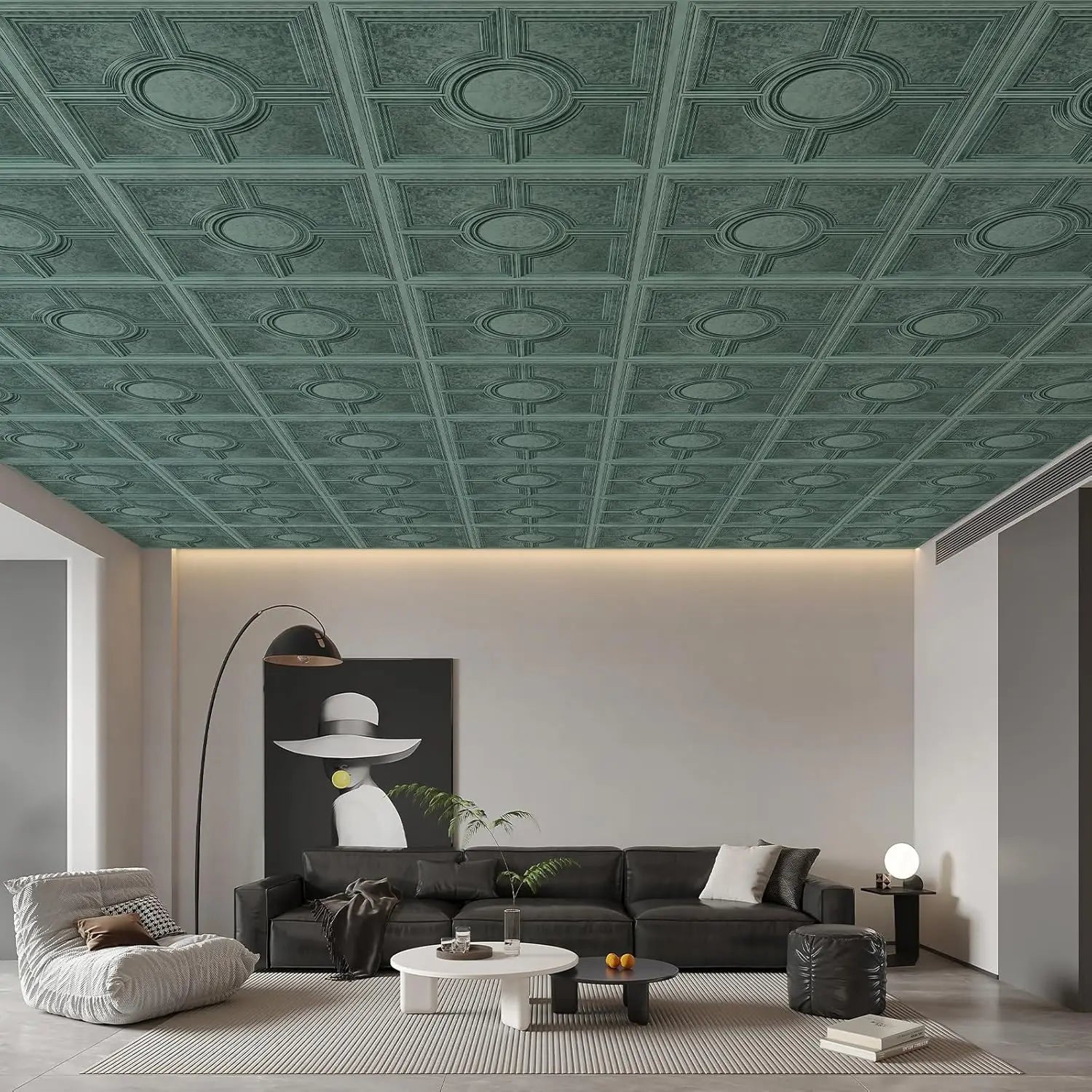 Factory Supply Customized Art Design Decorative Structured Linear Strip Pvc 3D Ceiling Panels for Museum