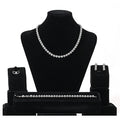 European and American Crystal Beaded Fashion Zircon Necklace Earrings Bracelets Ring for Women's Accessories Set Jewelry
