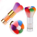 NAB040 Design Nail Art Dust Removal Brush Drill Polish Cleaner Plastic Gold Handle Nylon Soft Brush Powder Clean