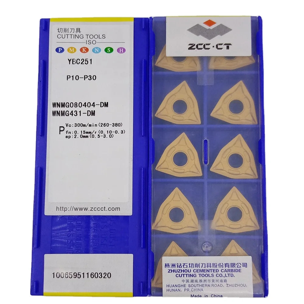 ZCC CT WNMG YBC251 YBC252 WNMG080404-DM Carbide Inserts CNC Turning Tool Lathe Cutter Tools MOQ: 10pcs