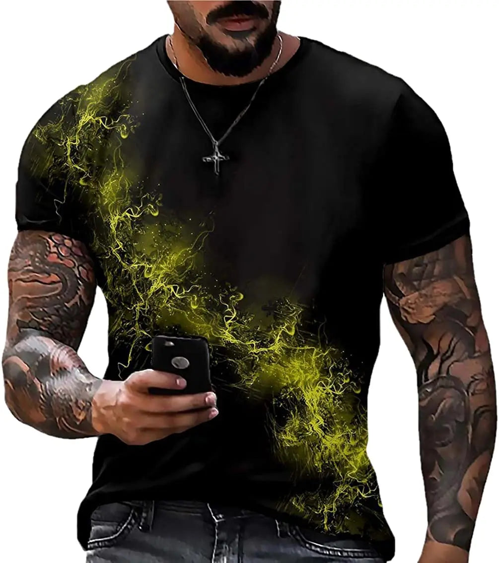 Fitspi Men's Short Sleeve T-shirt 3d Print T Shirt Novelty Ees Tshirt Oversize Plus T Shirt for Wish