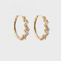 LOZRUNVE Trendy Fashion Jewelry Manufacturer Flower Gold Vermeil Marquise CZ Cluster Huggie Hoop Earring