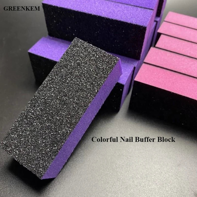Nail Buffer File Grinding Sanding Polishing Pedicure Care Nail Art Tools Set Block Buffing Colorful Nail File