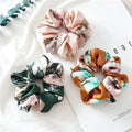 MIO New Elastic Ponytail Holder Floral Hair Scrunchies Accessories for Lady Girls Satin Print Color Hair Ties