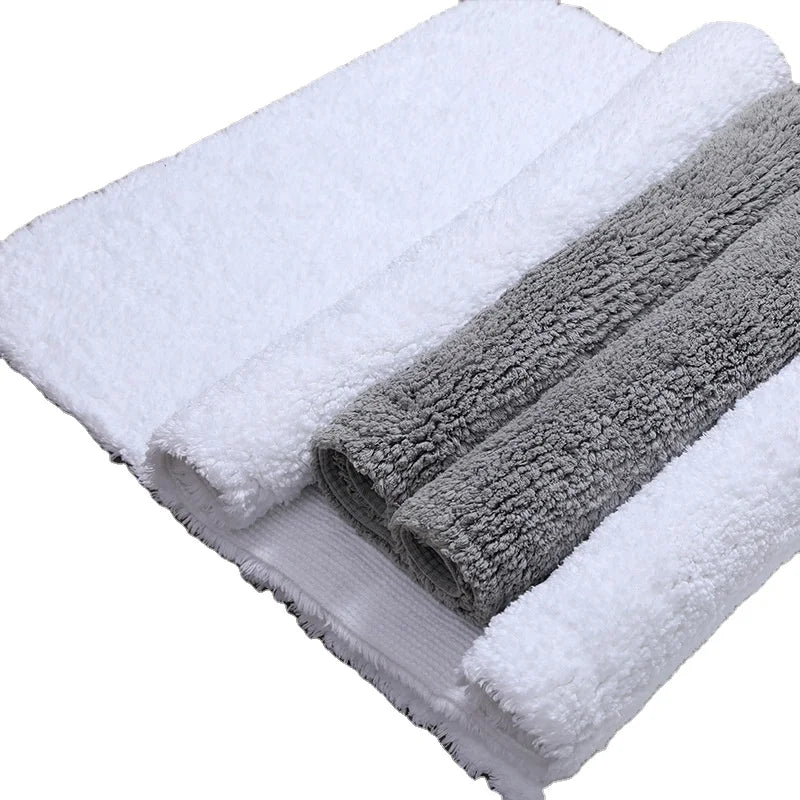 Luxurious Modern Solid Machine Made Bathroom Anti-slip Mat 100% Cotton White Color Super Absorbency and Soft Floor Bath Rug