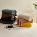 Simple Solid Colored Knitted Blankets Are Soft and Comfortable Jy