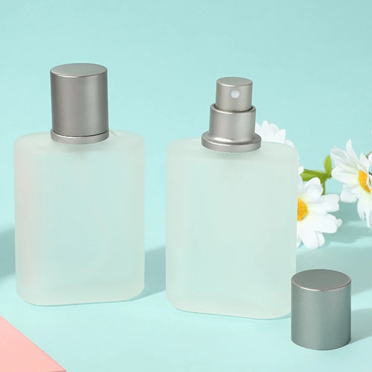 Refillable Matte Frosted Empty Glass Spray 30ml Matte Square Glass Perfume Bottle for Packaging