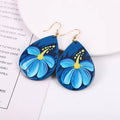 YIYI Fashion Winter Water Drop Acrylic Earrings Ethnic Style European and American Tropical Flowers Acrylic Accessories