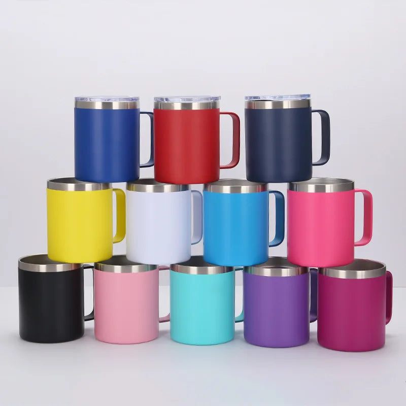 Travel Drinking Mug 12oz Stainless Steel Drinking Tumbler Coffee Mug with Lid