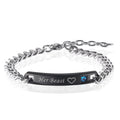 Fashion Valentine's Day Jewelry Micro Inlaid Zircon Bracelet Personalized DIY Engraving Name Stainless Steel Couple Bracelet