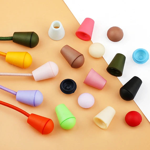 24 Colors Wholesale Durable Plastic Cord Lock Stopper Two Parts Plastic Colorful Cord Ends Tips