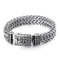 KALEN Personality Punk Double Chain Stainless Steel Bracelet Man