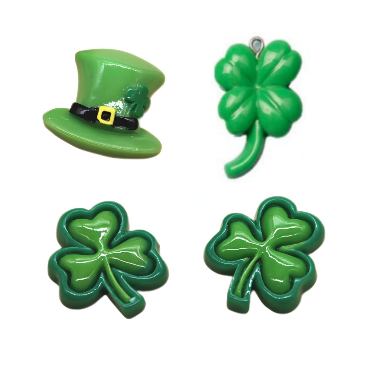 Patrick's Day Flat Back Green Shamrock Hat Miniatures St. Patrick's Four-Leaf Clover Scrapbooking Crafts