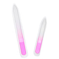 Custom colorful double side etched glass nail file sand sprayed crystal fingernail file