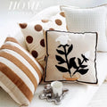 Brown Plant Oat Cream Light Luxury Living Room Sofa Decoration Pillow Cover Retro Pillow Cases Premium Bedhead Cushion Cover