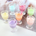 Yiwu Wintop Hot Sale Summer Style Colored 3d Miniature Milkshake Cup Plastic Charms for Keychain Keyring