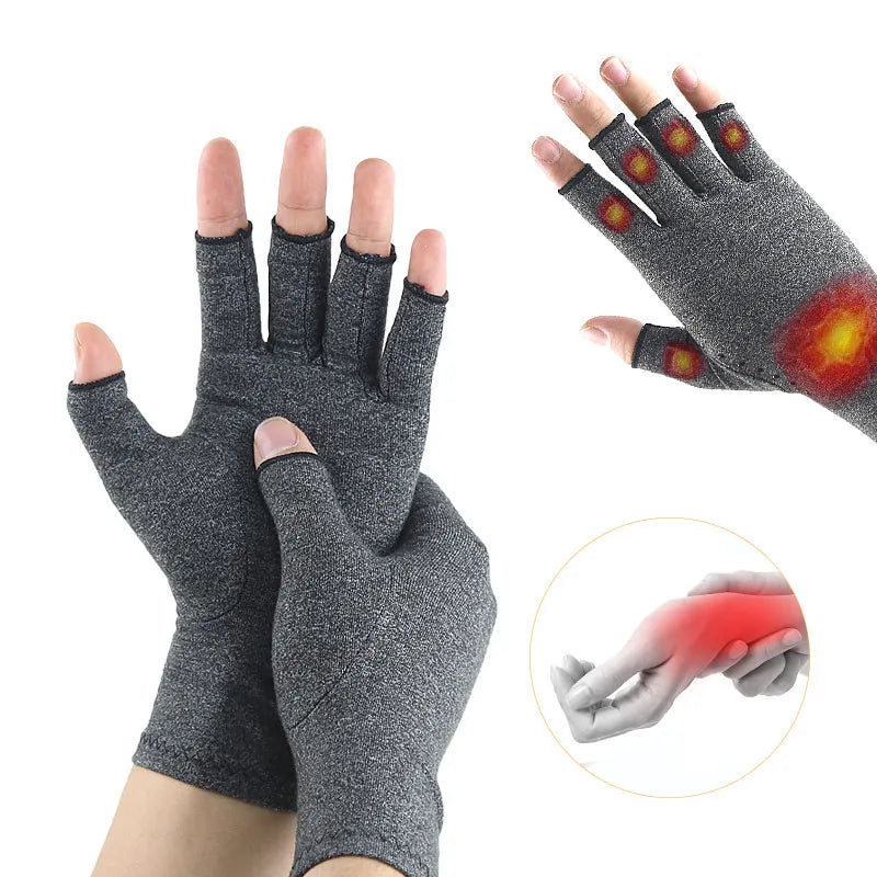 Fingerless Compression Gloves for Arthritis Relief Breathable Moisture-Wicking Fabric Unisex Hand Support for Sports