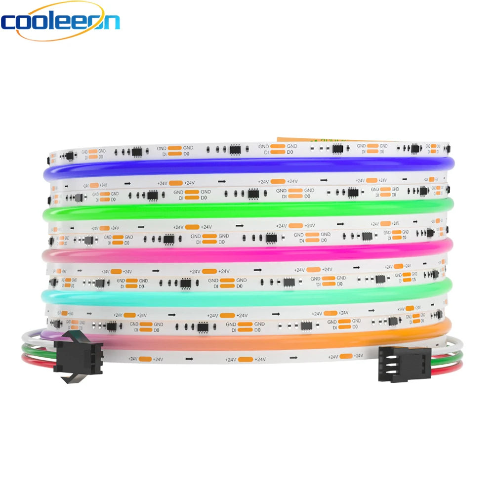 12V 24V Addressable COB LED Strip WS2811 White Black PCB Dream Color 720LEDs RGB-IC Pixel SPI FOB LED Tape