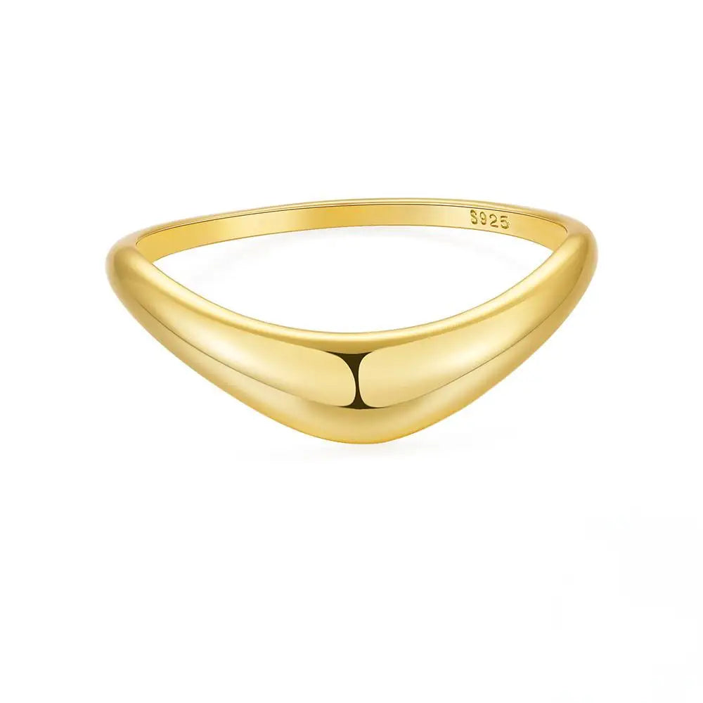 Trendy 925 Silver Slim Ring with Gold Plating for Women's Wedding Party & Anniversary Occasions