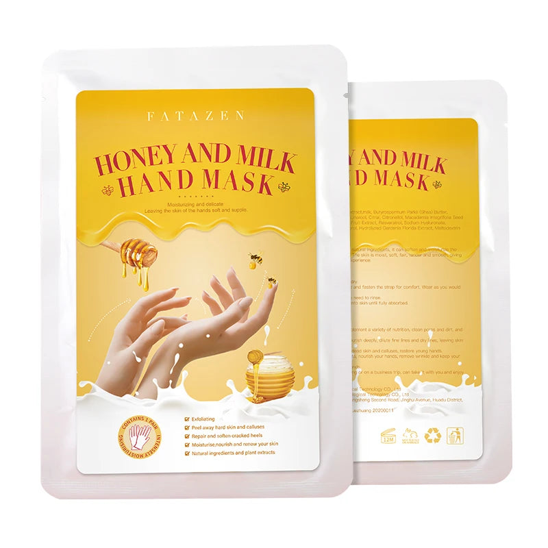 Private Label Skin Care Moisturizing Hand Masking Gloves Whitening Honey Repairing Spa Peeling Gloves Sheet Hand Manicure Mask