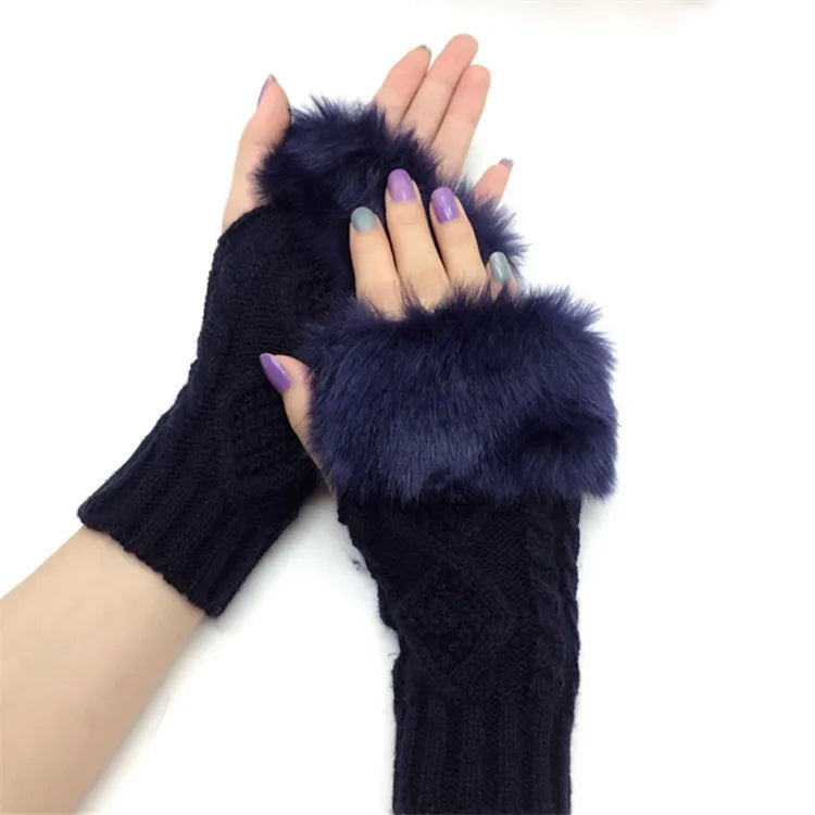 Autumn Winter Student Writing Keep Warm Women's Fashion Half Finger Short Finger Daily Use 20cm Lightweight Gloves