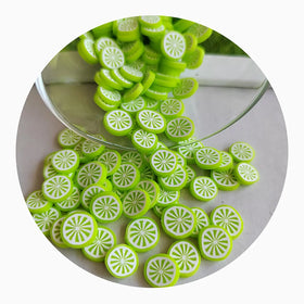 Bulk 500g/Lot 5MM/10MM Green Lemon Polymer Clay Slice Beads Summer Theme Hot Clay Fruit Sprinkles for Nail Art Jewelry Making