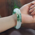 Jade Crafts Wholesale Natural Yunnan  Color Jade Bangle Jade Floating Flower Bracelet Quartzite  Bracelet