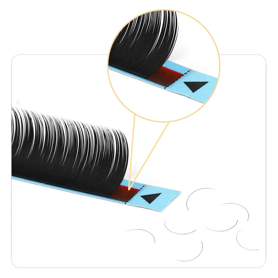 Lashex Private Label 16 Lines C/D Curl 5mm 6mm 7mm  Bottom Silk  Lash Extensions Trays Wholesale