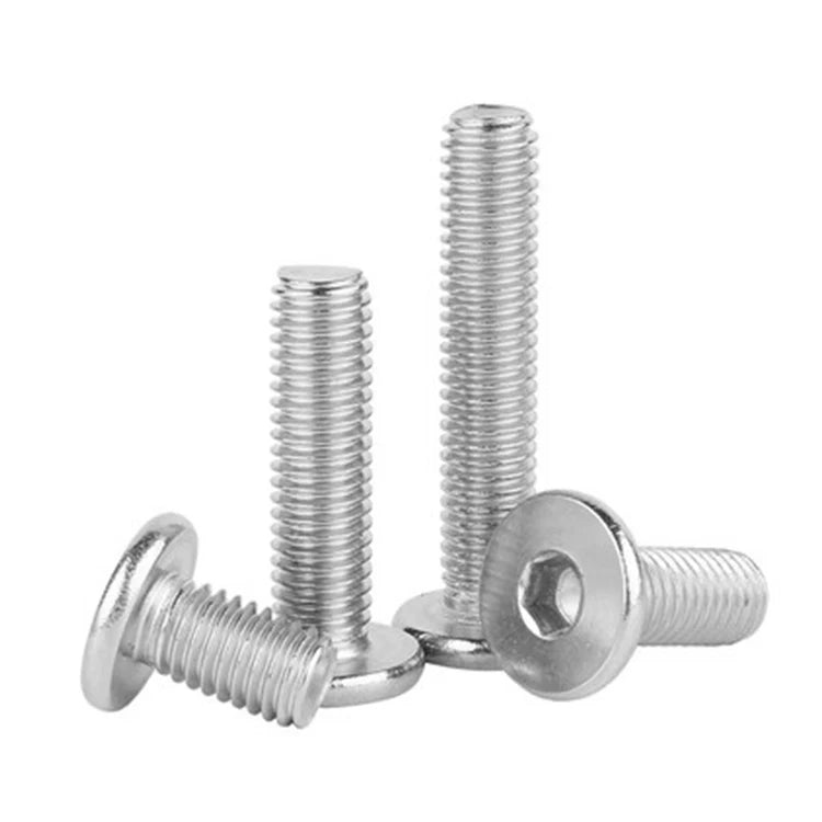 SS303 316  Low Profile Thin Flat Head Hexagon Socket Machine Screws M2.5 M3 M4 M5 M6 M8 Stainless Steel SS Allen Screws