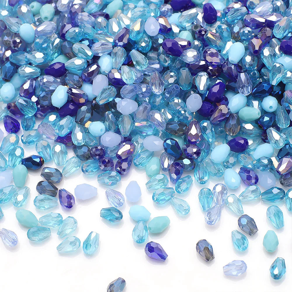 2025 Crystal Wholesale 4*6mm Candy Drop Crystal Beads Mixed Colors Glass Beads for Jewelry Making