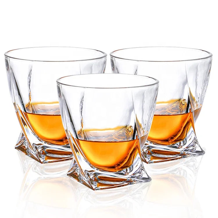 Free Sample Personalized Shot Glasses Lead-Free Drinking Glassware Twisted Whiskey Glass Cigar Cup for Home Party Bar