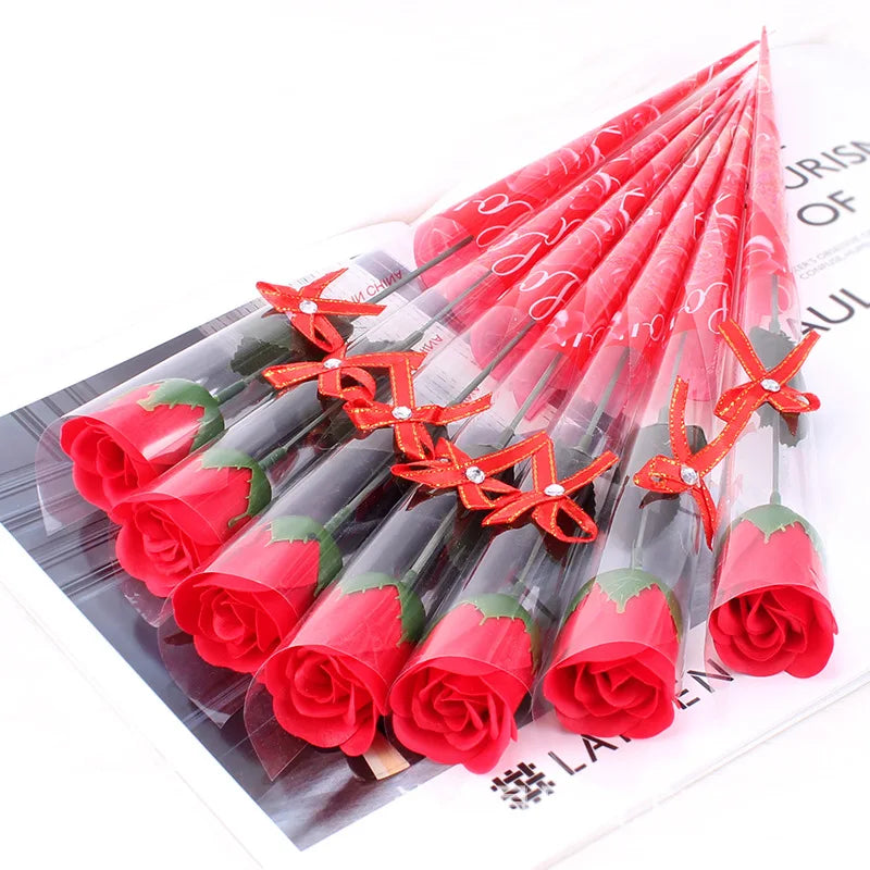 Bulk Sale Scented Artificial Rose Flower Single PVC Packaged for Christmas Back to School & Chinese New Year Occasions