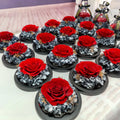 Best Gift for Valentine's Day Beauty and the Beast Rose in Heart Top Glass Dome Preserved Roses Flower