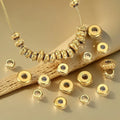 Stainless Steel Gold Plated Spacer Beads Charms for DIY Jewelry Bracelet Making Necklace Findings Supplies Accessories