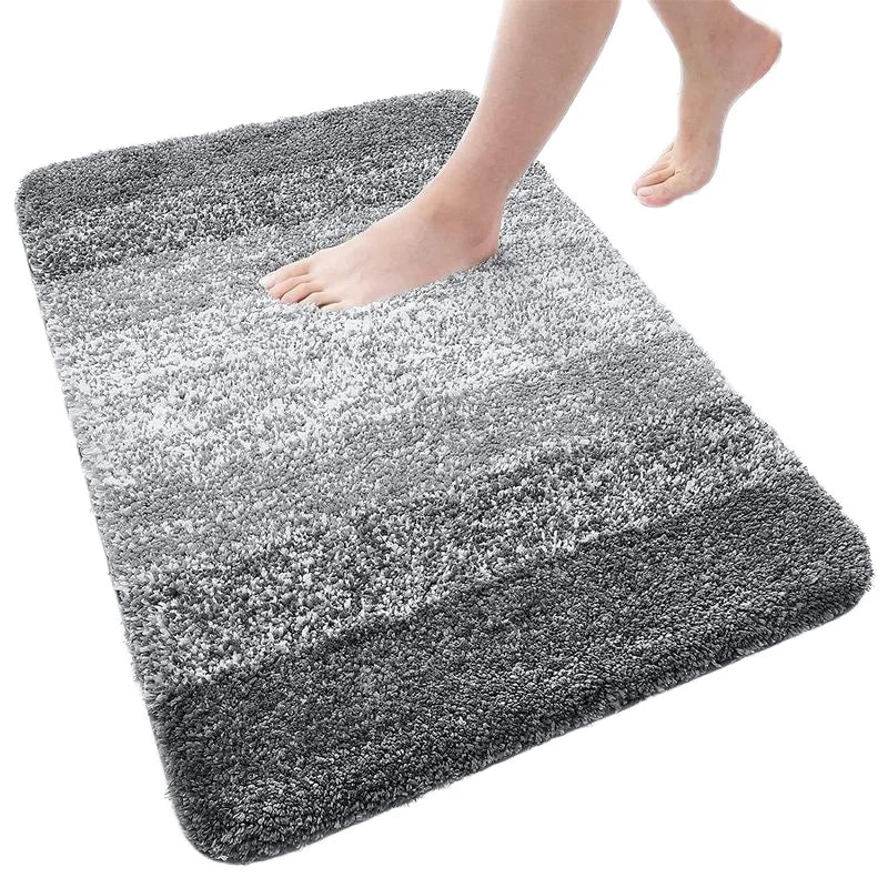 Thick Plush  Custom Machine Washable Absorbent Soft Microfiber Shaggy Bathroom Mat Bath Home Carpet Set