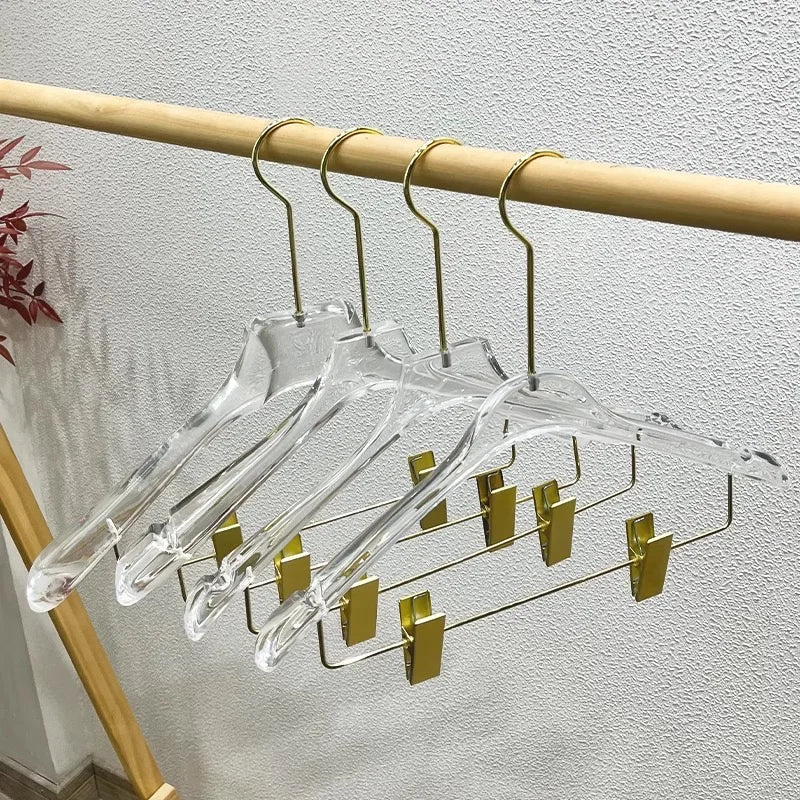 Hot sale  transparent hanger Acrylic Crystal Clothes Hangers Customized clothing store Fashion Brand Display