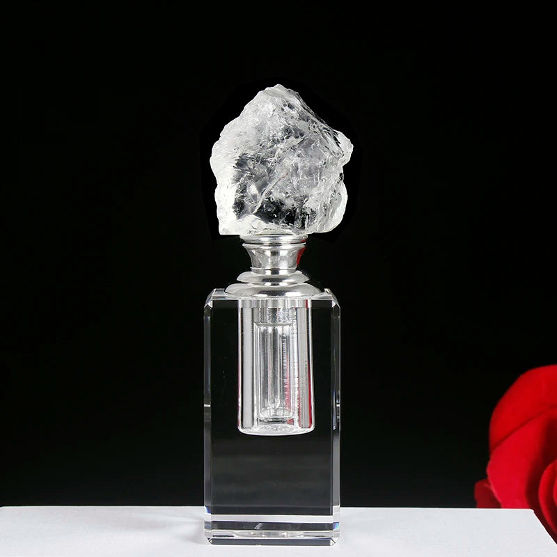 2026 New Design Mini Natural Agate Crystal Stone Crystal Perfume Bottle Oil Empty Bottles
