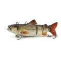 Electric Lure Wobblers for Fishing 4-Segement Swim Bait Rechargeable Lure Crankbait Flashing LED Light Robotic