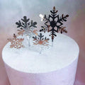Merry Christmas Cake Decoration Snowflake 4 Piece Acrylic Birthday Party Cake Topper
