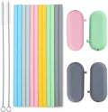 BPA Free Silicone Straws with Cleaning Brush  Dishwasher Safe Drinking Straw Reusable