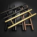 Custom Luxury H-Shaped Door Handle - Gold Wood Silver Glass Pull for Senior High-End Doors