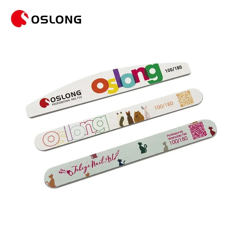 Customize Sponge 80/100 Nail Buffer Zebra File Washable 100/180 Emery Boards Polishing Waterproof Nail Sponge Files
