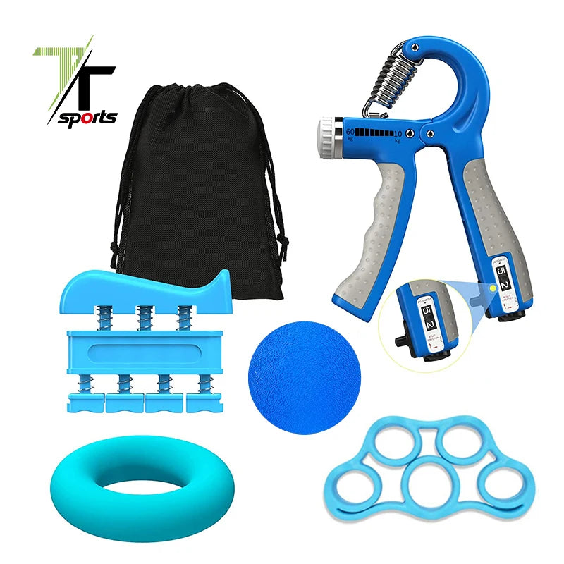 5PC/Set Gym Fitness Adjustable Finger Strength Trainer Wrist Forearm Grip Workout Hand Grip Strengthener Set