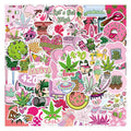 110PCS Trendy girl power cartoon pink weed ticker