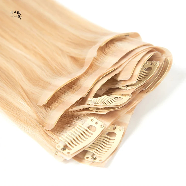 Raw Unprocessed Invisible Clip in Hair Extensions 100% Natural Human Hair Wholesale Virgin Remy Natural Hair Seamless Clip Ins