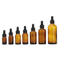 Hot Sale Square 100ml-5ml Amber Glass Dropper Bottles with Rubber Dropper for Diapers Tampons Toilet Paper