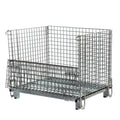 Foldable Steel Wire Mesh Pallet Cage with Wheels Metal Storage Basket with Handles Foldable Wire Mesh Pallet Cage