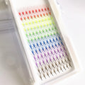 Colored Pre Made Fanned Volume Eyelash Extension 3D 4D 5D 6D 8D 10D Brown Red Purple Yellow Blue pink